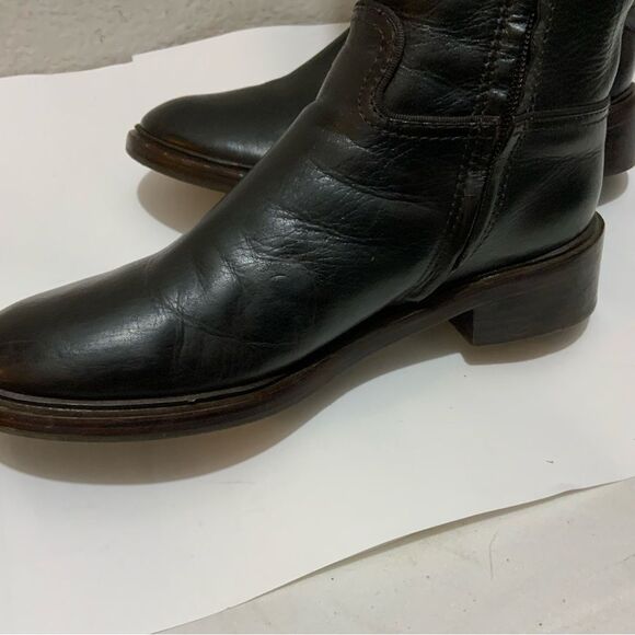Tory Burch Lowell 2 Logo Brown  Leather Knee High Riding Boot 7 M Excellent - Picture 8 of 15